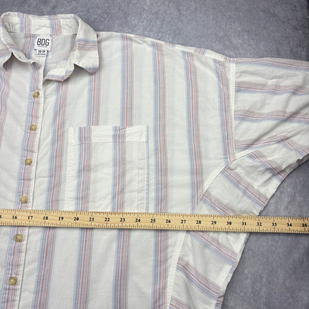 BDG Urban Outfitters Shirt Womens XS Oversized Striped Dolman Button Down Tunic - Picture 3 of 8